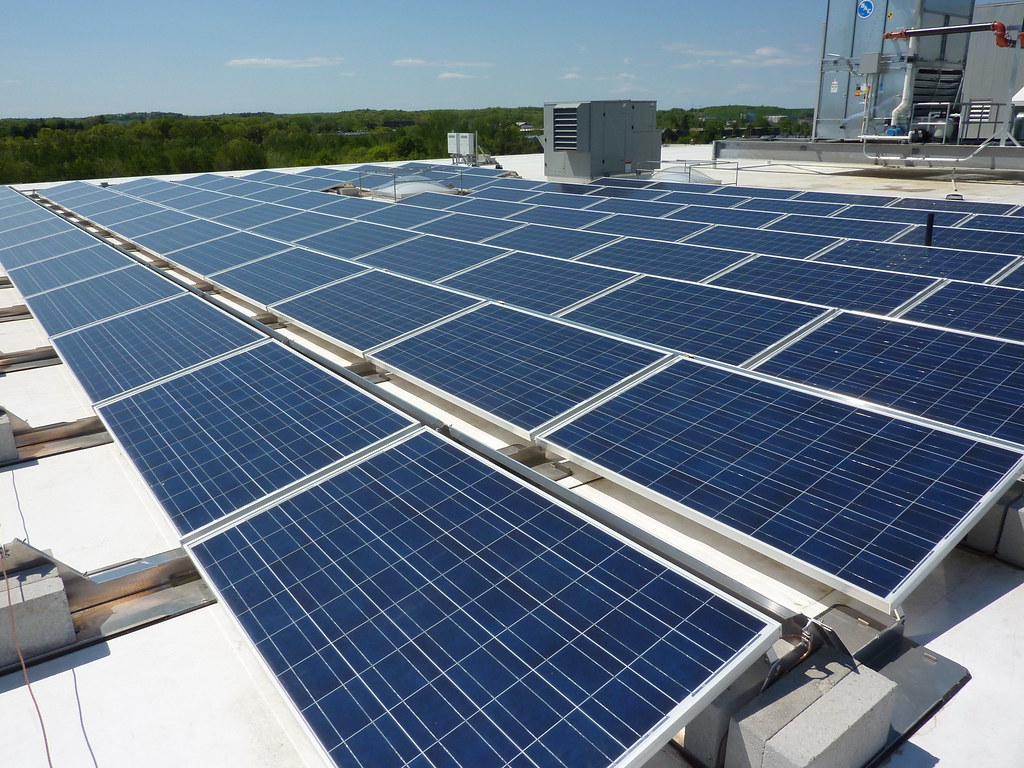 A finished residential rooftop solar installation
